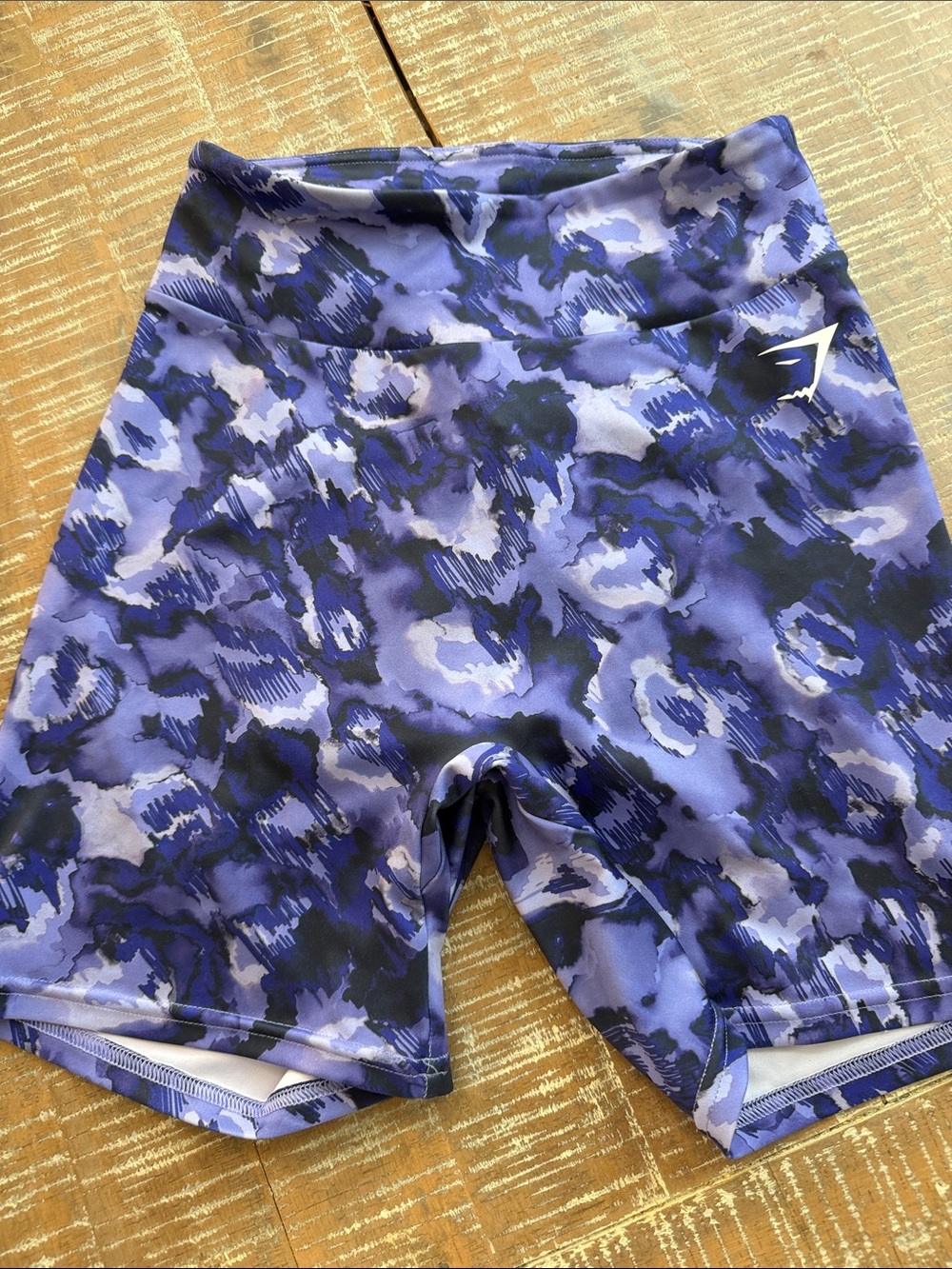 Gymshark Purple Blue Camo High-Waist Bike Shorts